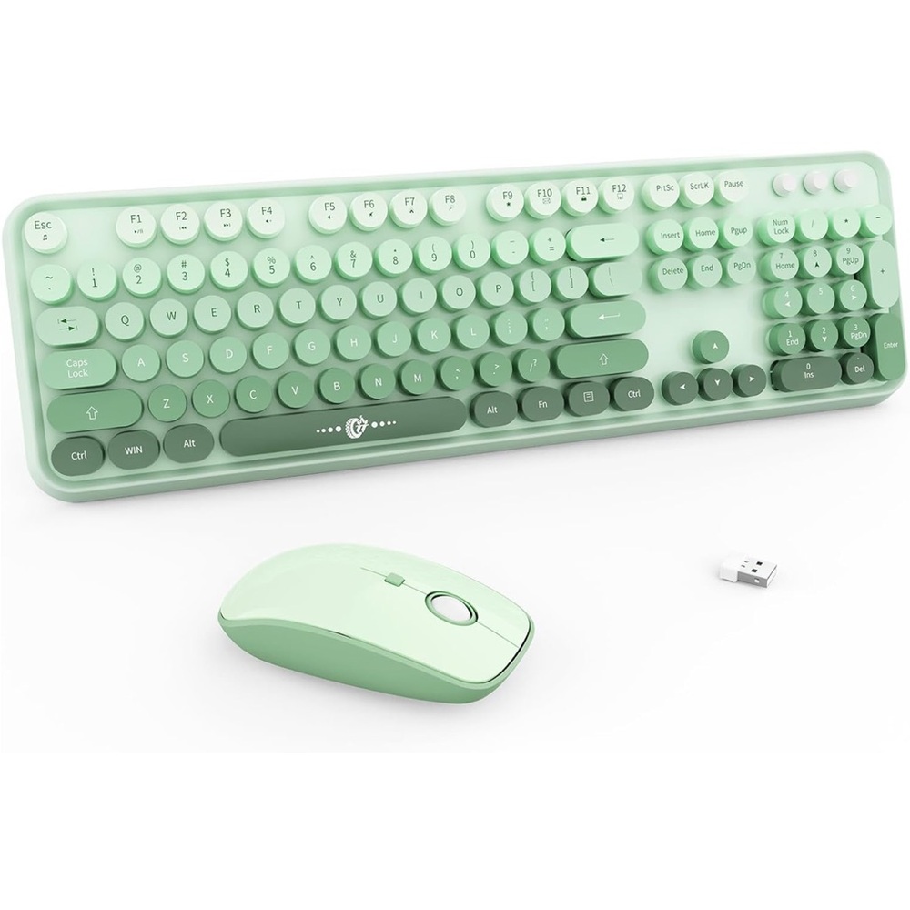 Wireless Keyboard and Mouse Set with Matching Mouse Pad